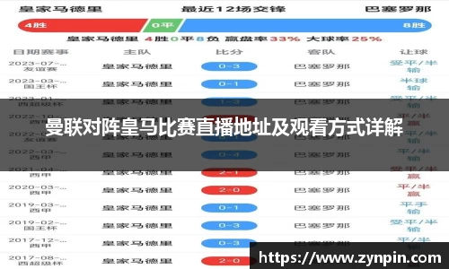 曼联对阵皇马比赛直播地址及观看方式详解